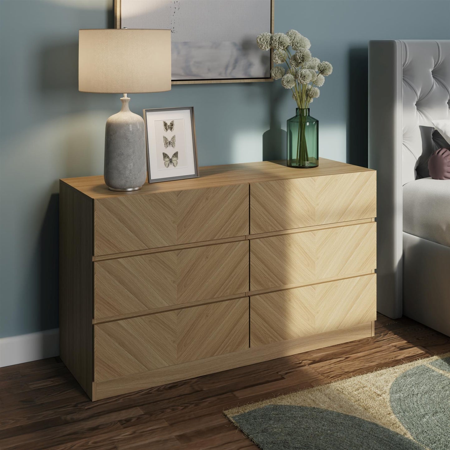 CATANIA 3+3 DRAWER CHEST - EURO OAK