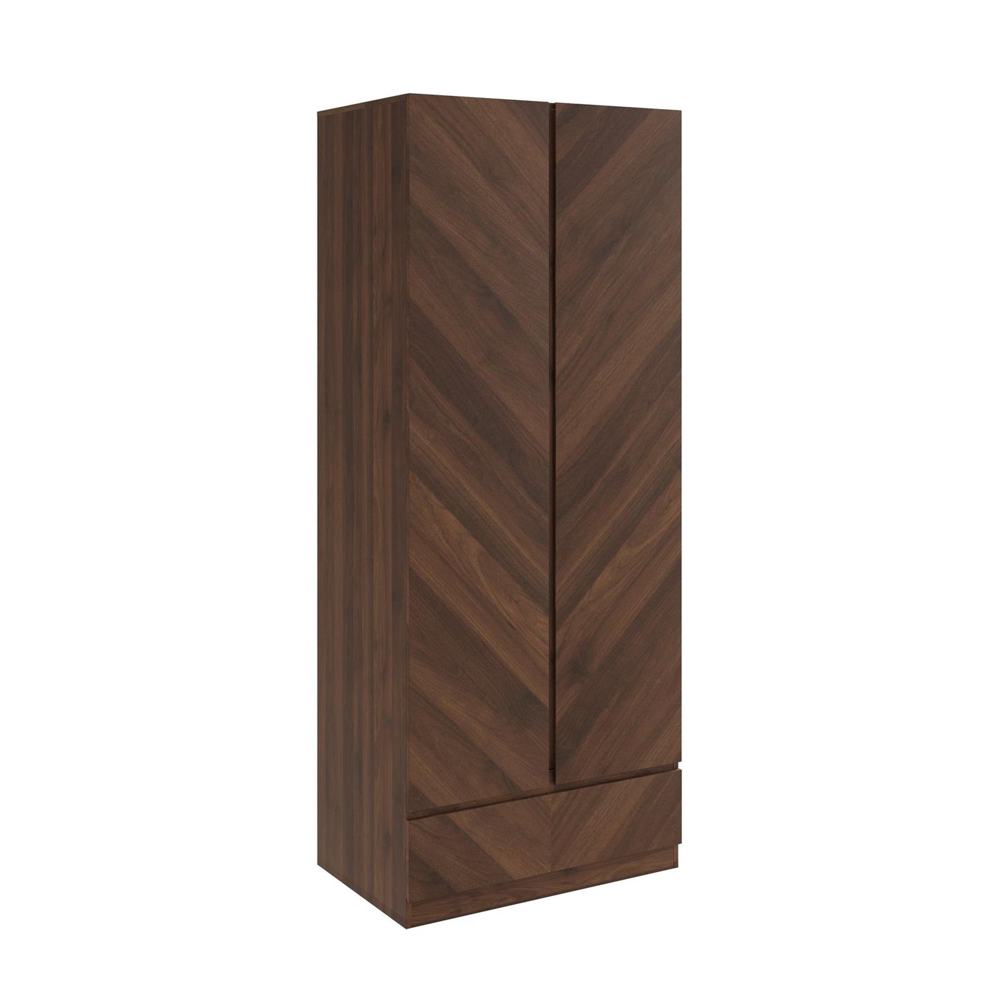 CATANIA 2 DOOR 1 DRAWER WARDROBE - ROYAL WALNUT