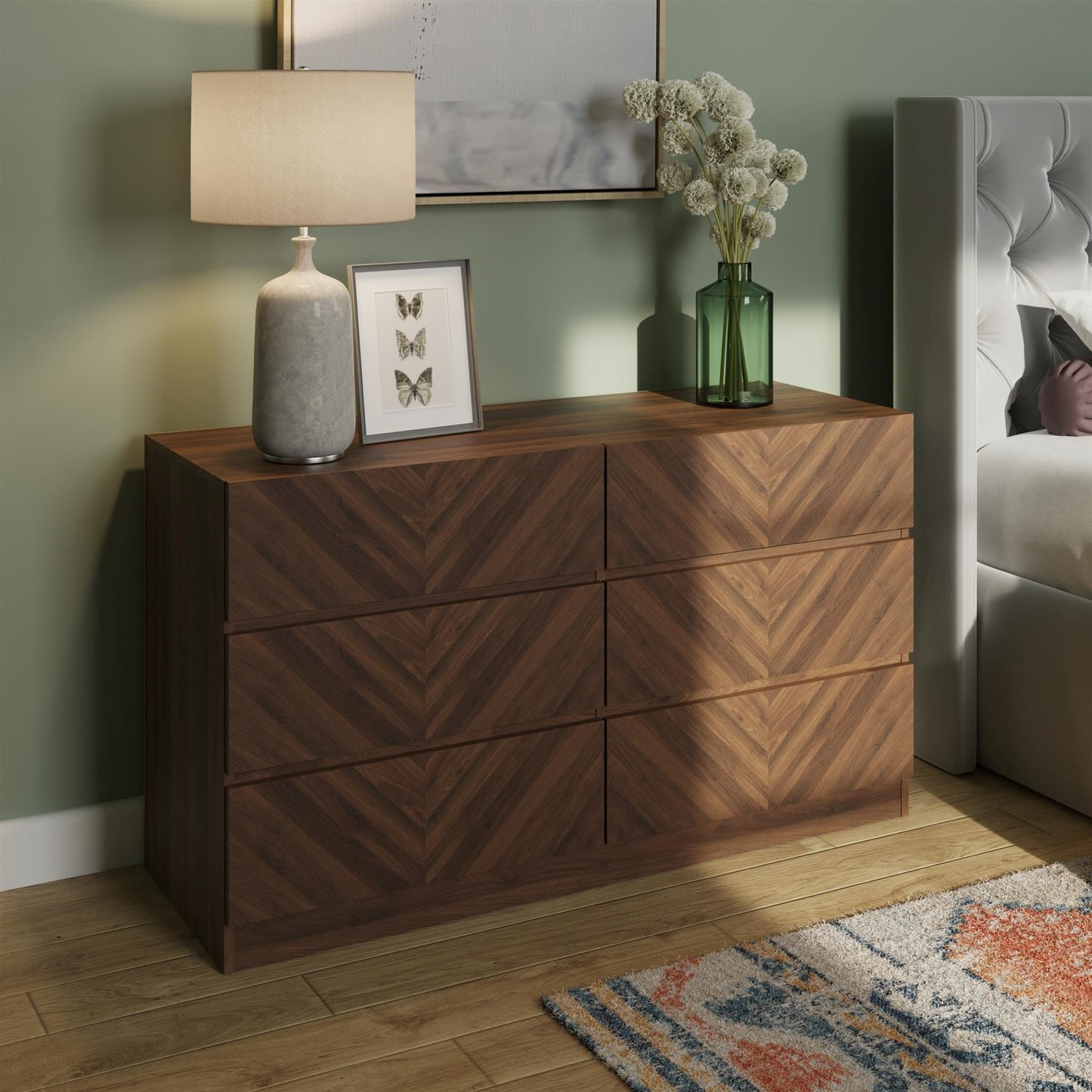 CATANIA 3+3 DRAWER CHEST - ROYAL WALNUT