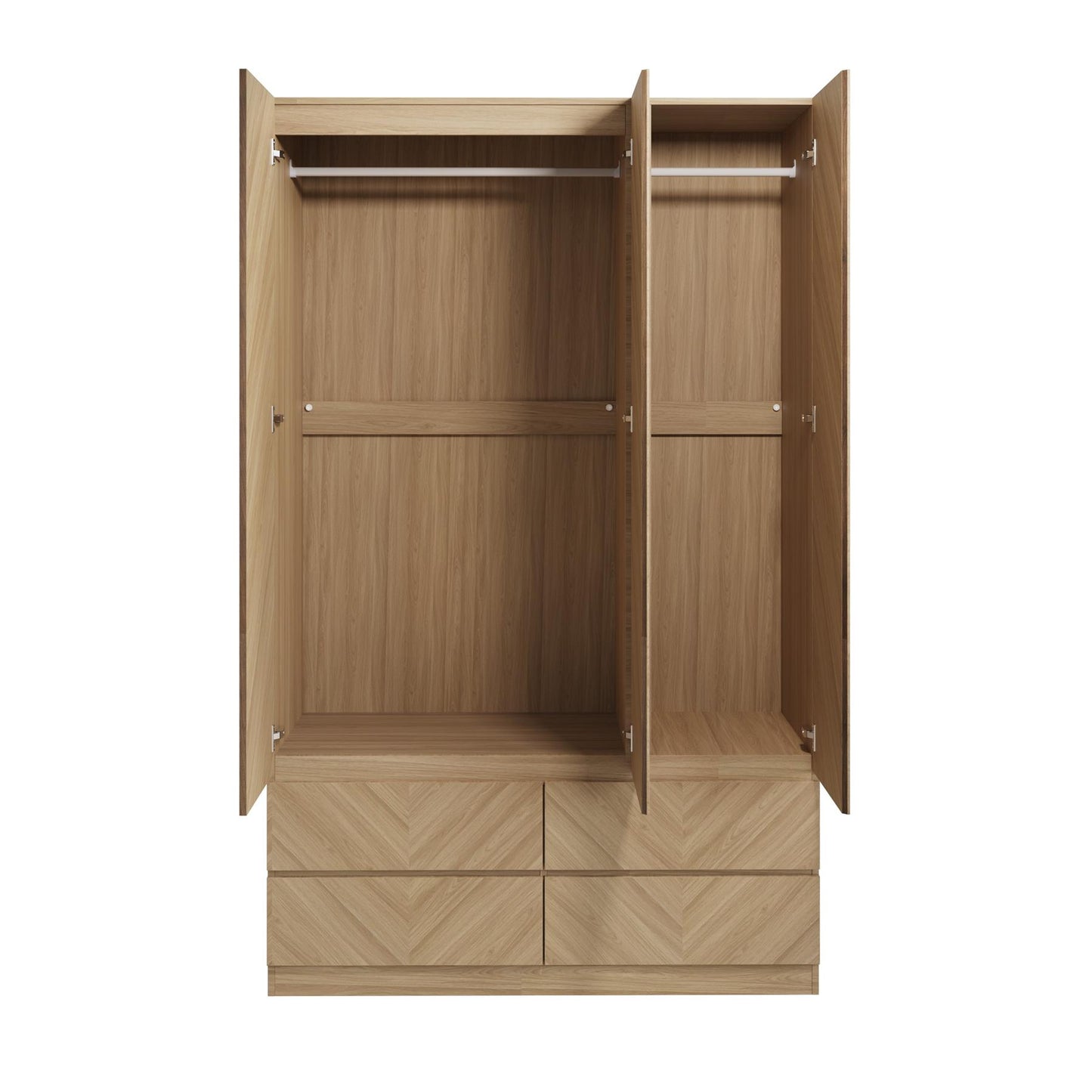 CATANIA 3 DOOR 4 DRAWER WARDROBE - EURO OAK