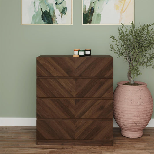 CATANIA 4-DRAWER CHEST - ROYAL WALNUT