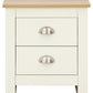 LANCASTER 2-DRAWER BEDSIDE TABLE - CREAM