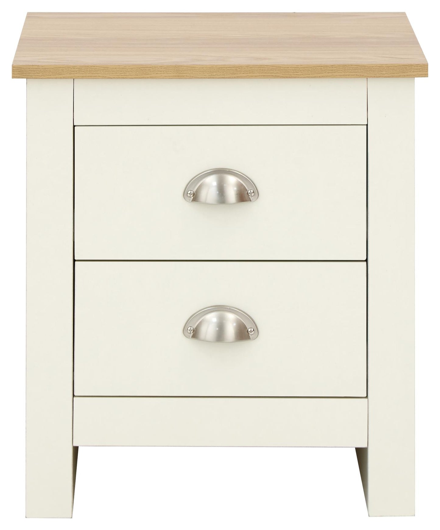 LANCASTER 2-DRAWER BEDSIDE TABLE - CREAM