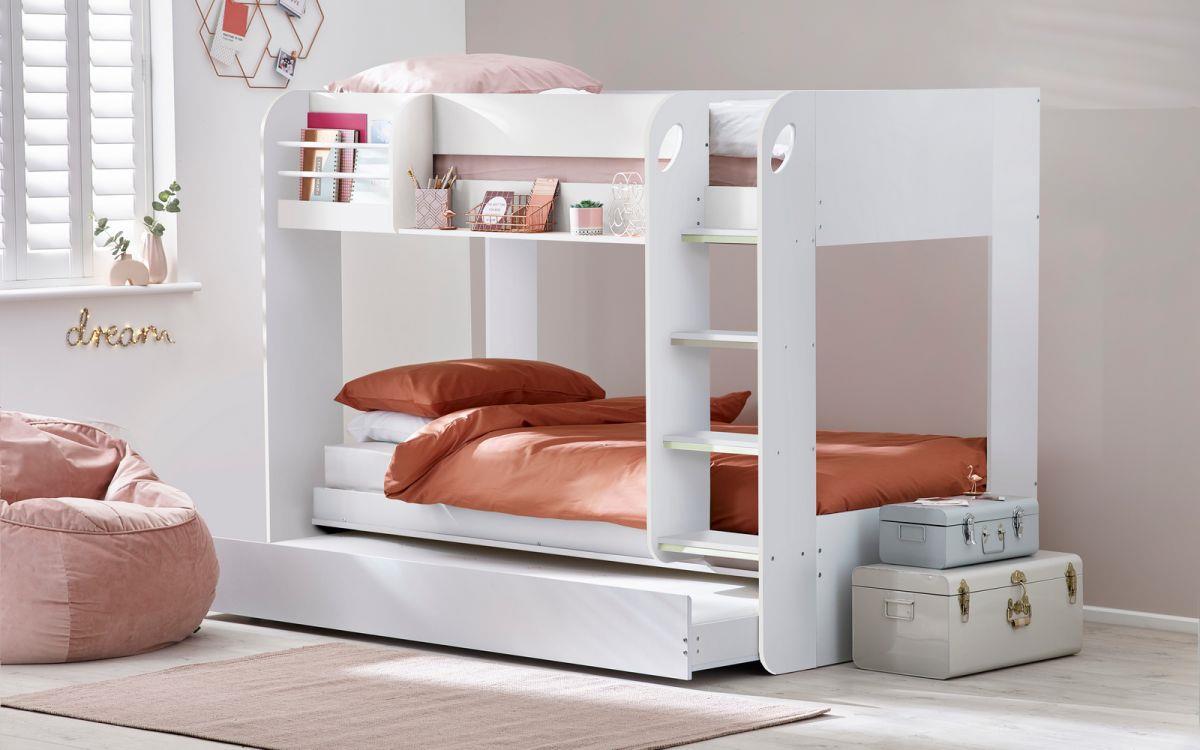 MARS BUNK BED & UNDERBED - WHITE