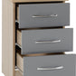 NEVADA 3-DRAWER BEDSIDE TABLE - GREY/LIGHT OAK