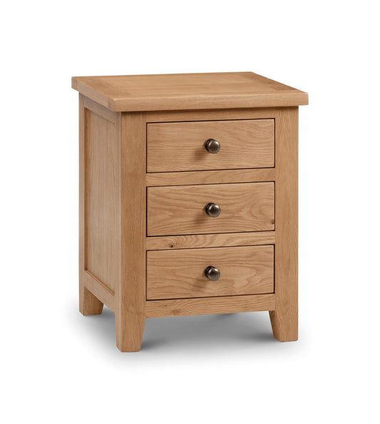 MARLBOROUGH 3-DRAWER BEDSIDE TABLE - OAK