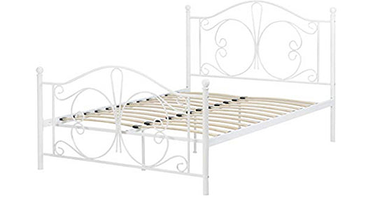 ANNABEL METAL BED - 4FT6 DOUBLE - WHITE