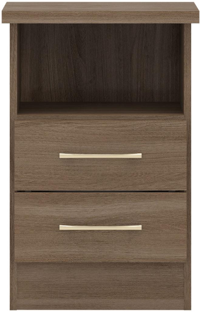 NEVADA 2-DRAWER BEDSIDE TABLE - RUSTIC OAK