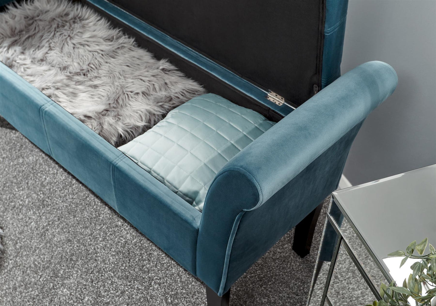 OSBOURNE STORAGE WINDOW SEAT - TEAL