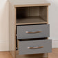 NEVADA 2-DRAWER BEDSIDE TABLE - GREY/LIGHT OAK