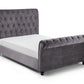 VALENTINO VELVET BED - 4FT6" DOUBLE - GREY