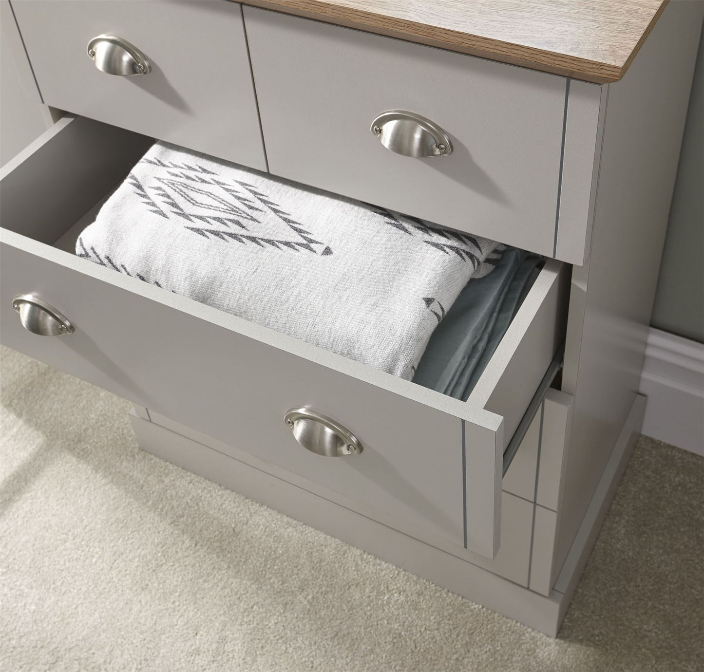 KENDAL 3+2 DRAWER CHEST - GREY