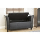 VERONA LEATHER STORAGE WINDOW SEAT - BLACK