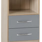 NEVADA 2-DRAWER BEDSIDE TABLE - GREY/LIGHT OAK