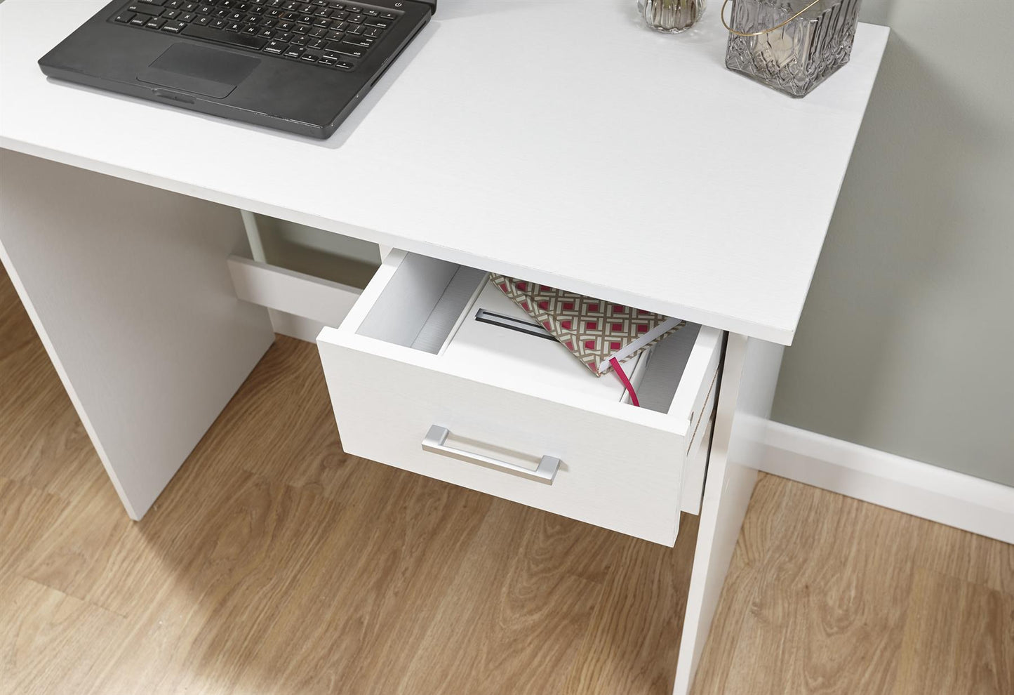 PANAMA 2 DRAWER DESK - WHITE