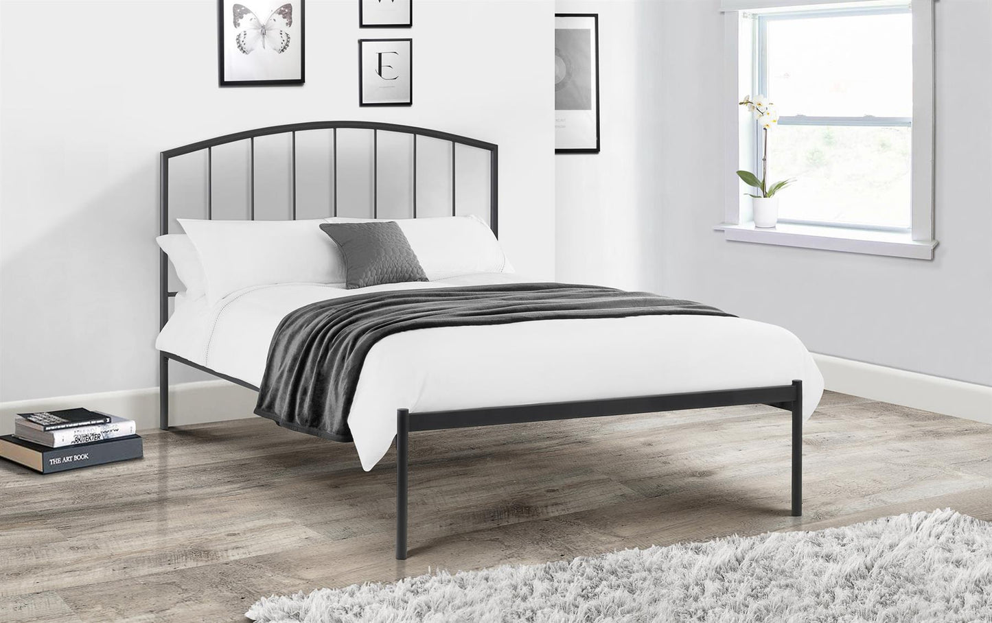 ONYX METAL BED - 4FT6" DOUBLE - ANTHRACITE (BLACK)