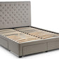 WILTON LINEN FABRIC 4-DRAWER BED - 5FT KING SIZE - GREY