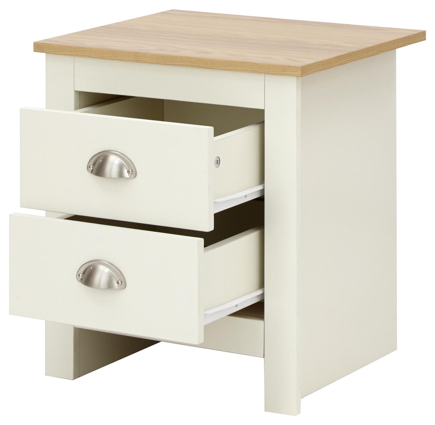 LANCASTER 2-DRAWER BEDSIDE TABLE - CREAM