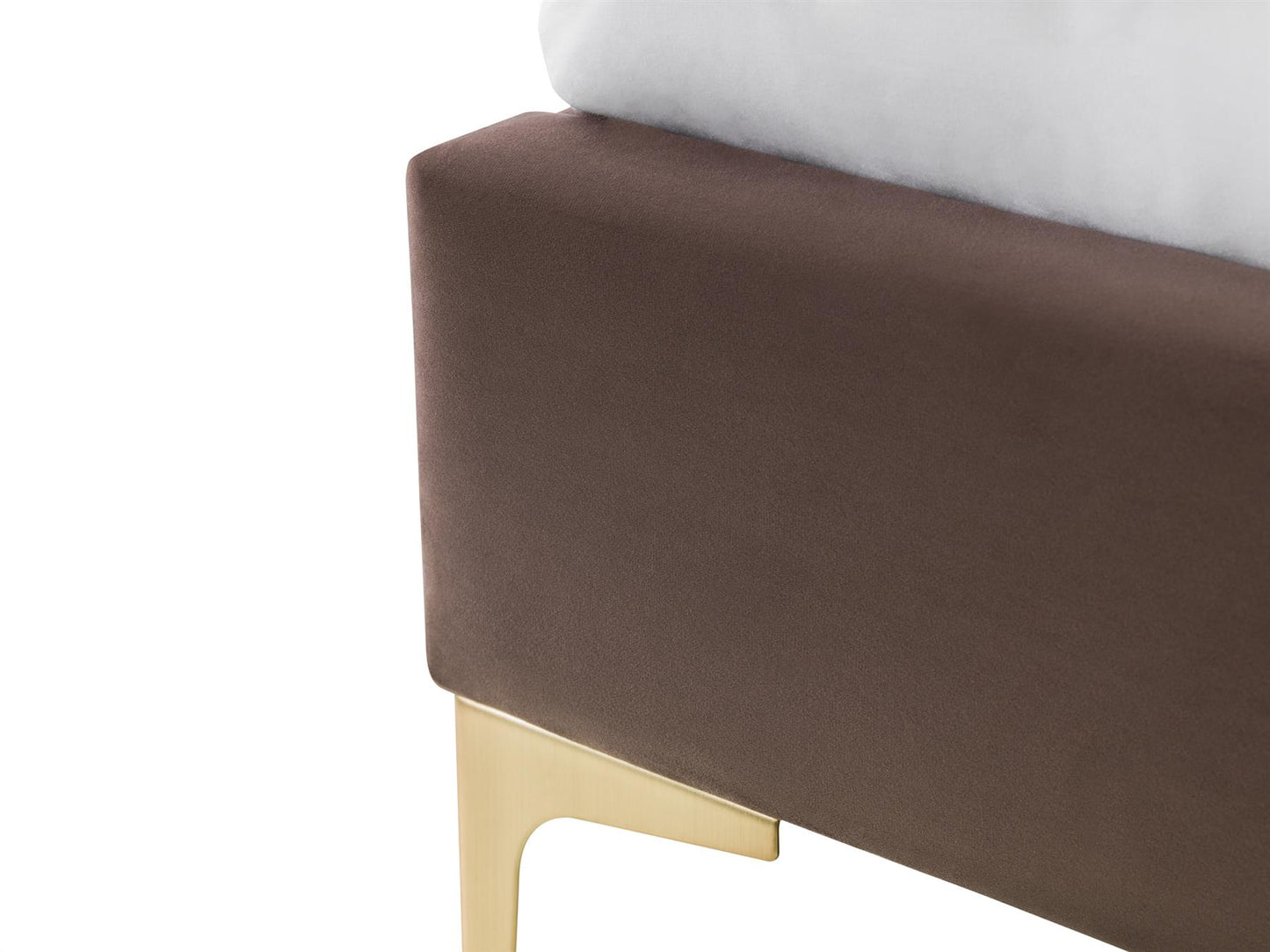 DECO VELVET BED - 5FT KING SIZE - TRUFFLE VELVET/BRUSHED GOLD