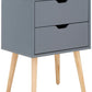 NYBORG 2-DRAWER BEDSIDE TABLE - DARK GREY