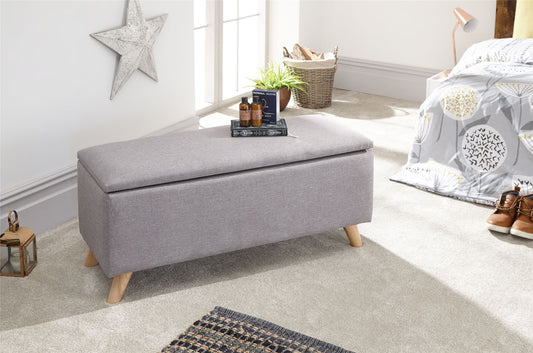 SECRETO OTTOMAN STORAGE BENCH - LIGHT GREY