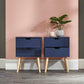 PAIR OF NYBORG 2-DRAWER BEDSIDE TABLES - NIGHTSHADOW BLUE