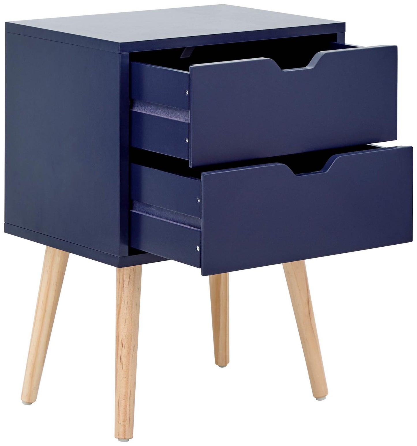 PAIR OF NYBORG 2-DRAWER BEDSIDE TABLES - NIGHTSHADOW BLUE