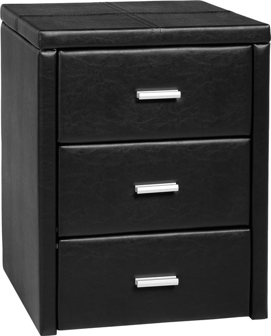 PRADO 3-DRAWER BEDSIDE TABLE - BLACK