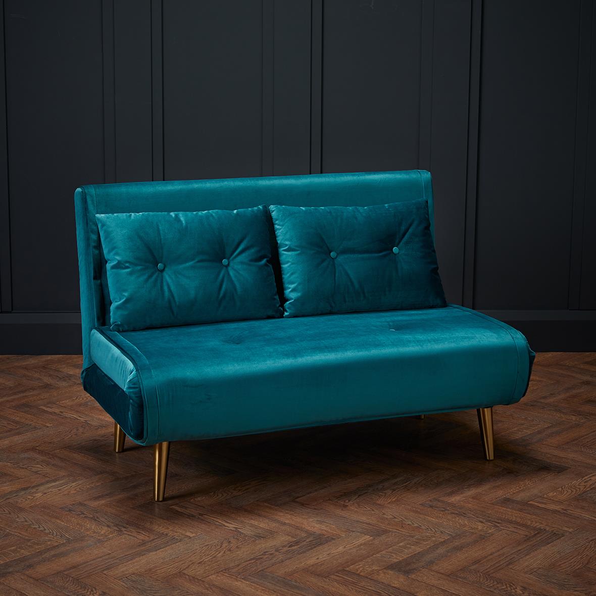 MADISON VELVET SOFA BED - TEAL