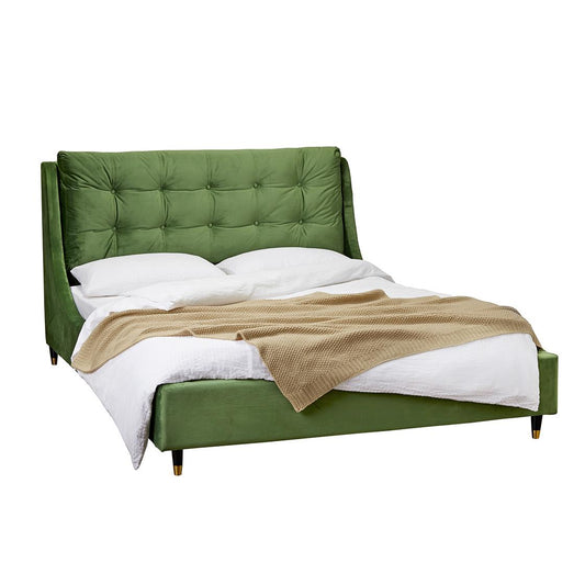 SLOANE VELVET BED - 4FT6 DOUBLE - GREEN