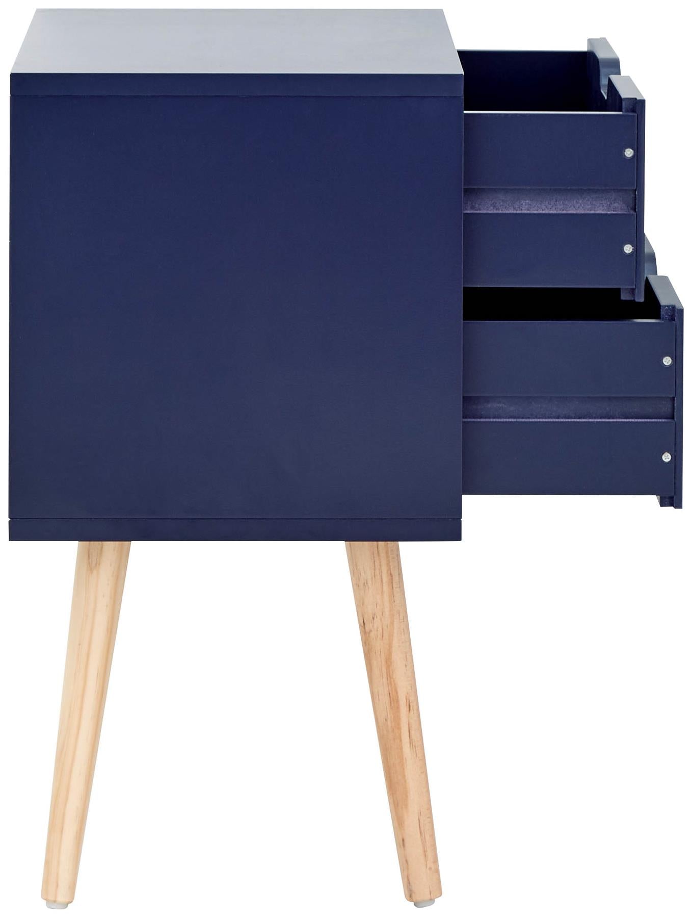 PAIR OF NYBORG 2-DRAWER BEDSIDE TABLES - NIGHTSHADOW BLUE