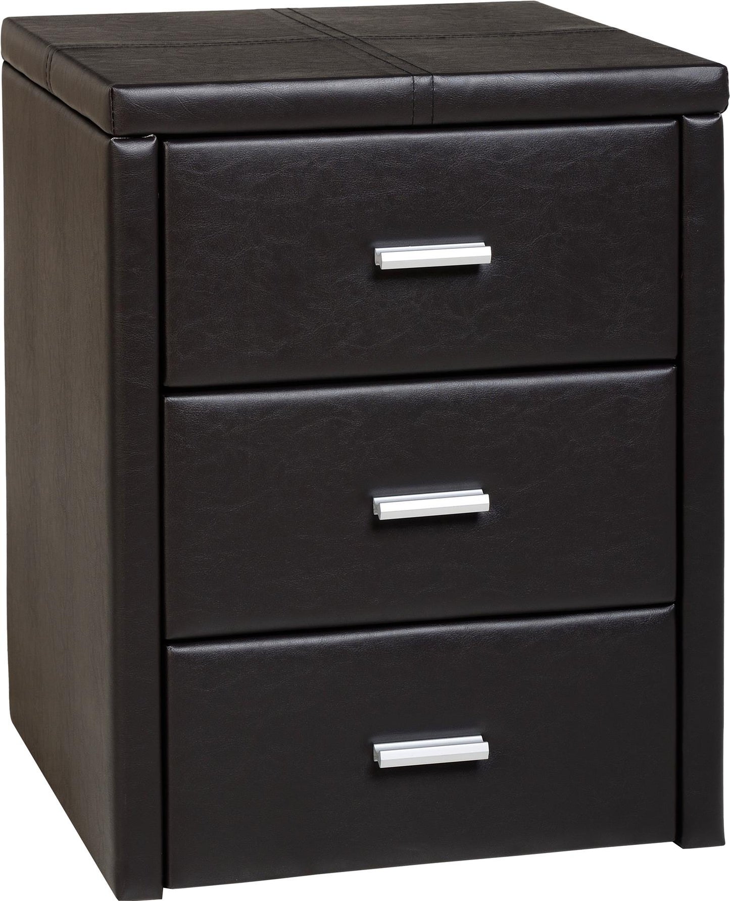 PRADO 3-DRAWER BEDSIDE TABLE - BROWN