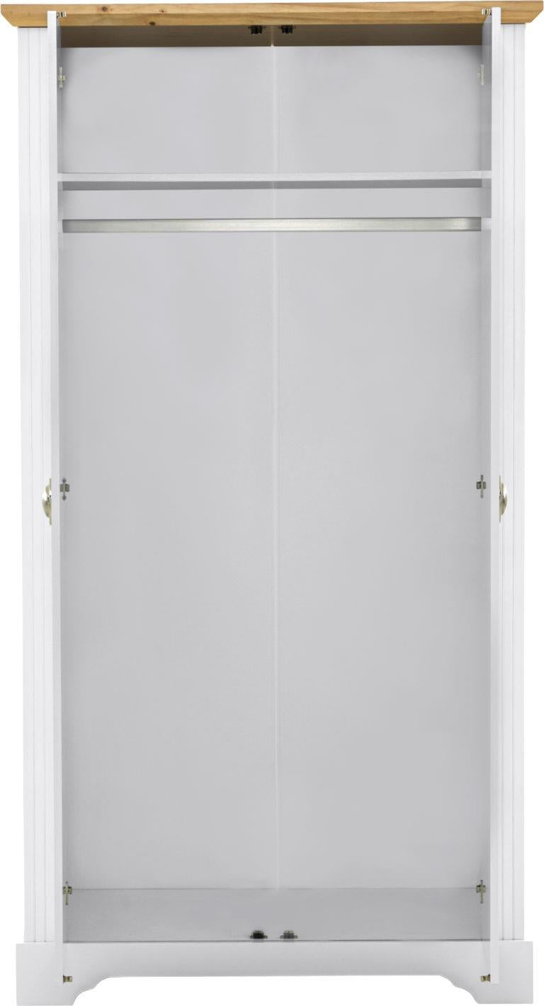 TOLEDO 2 DOOR WARDROBE - WHITE/OAK