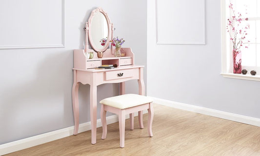 LUMBERTON DRESSING TABLE SET - DUSTY PINK