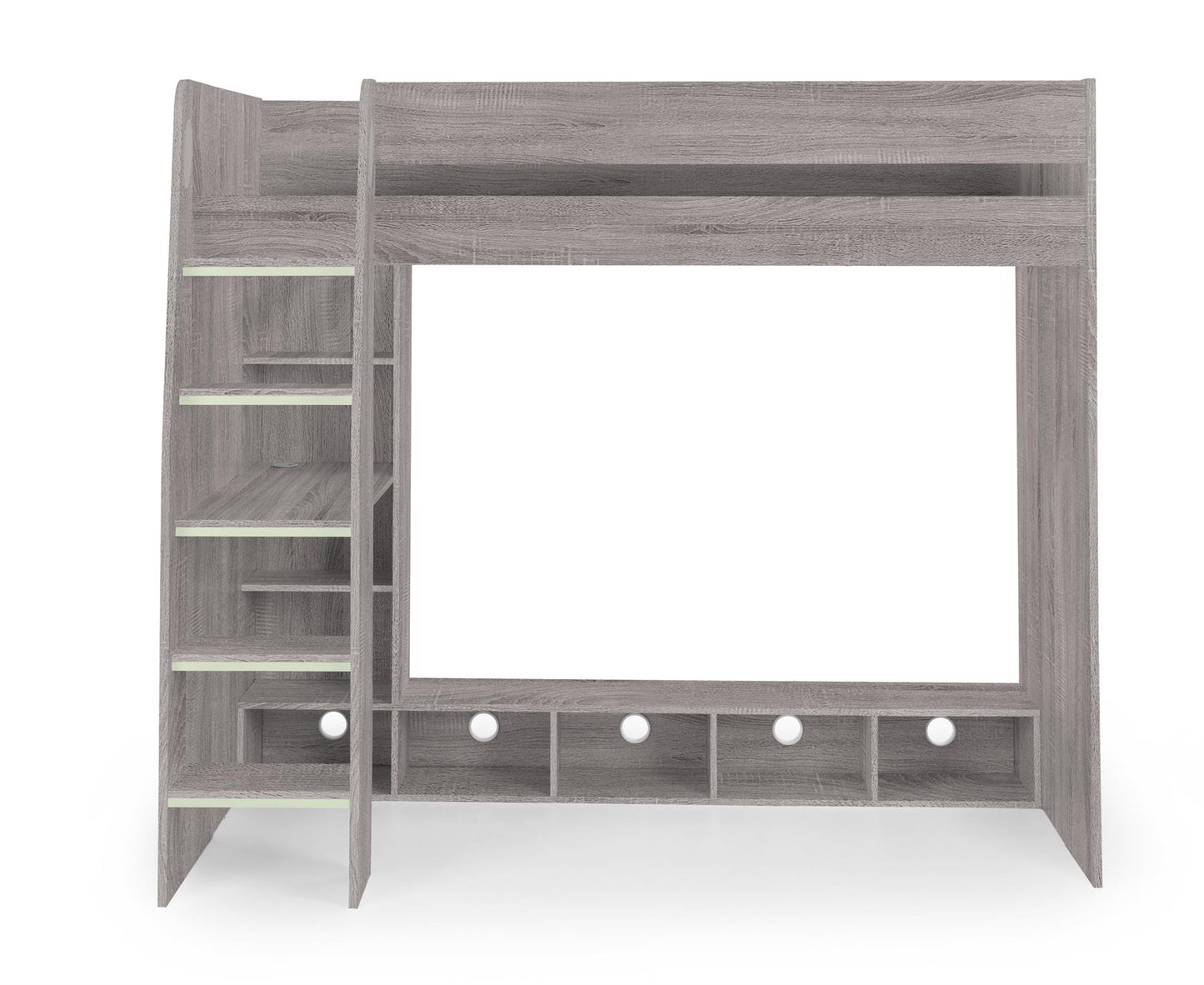 NEBULA GAMING HIGH SLEEPER BUNK BED - GREY OAK