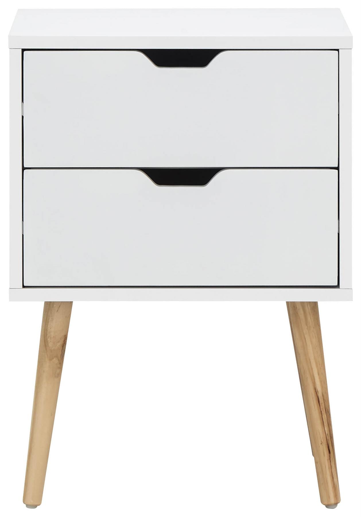 PAIR OF NYBORG 2-DRAWER BEDSIDE TABLES - WHITE