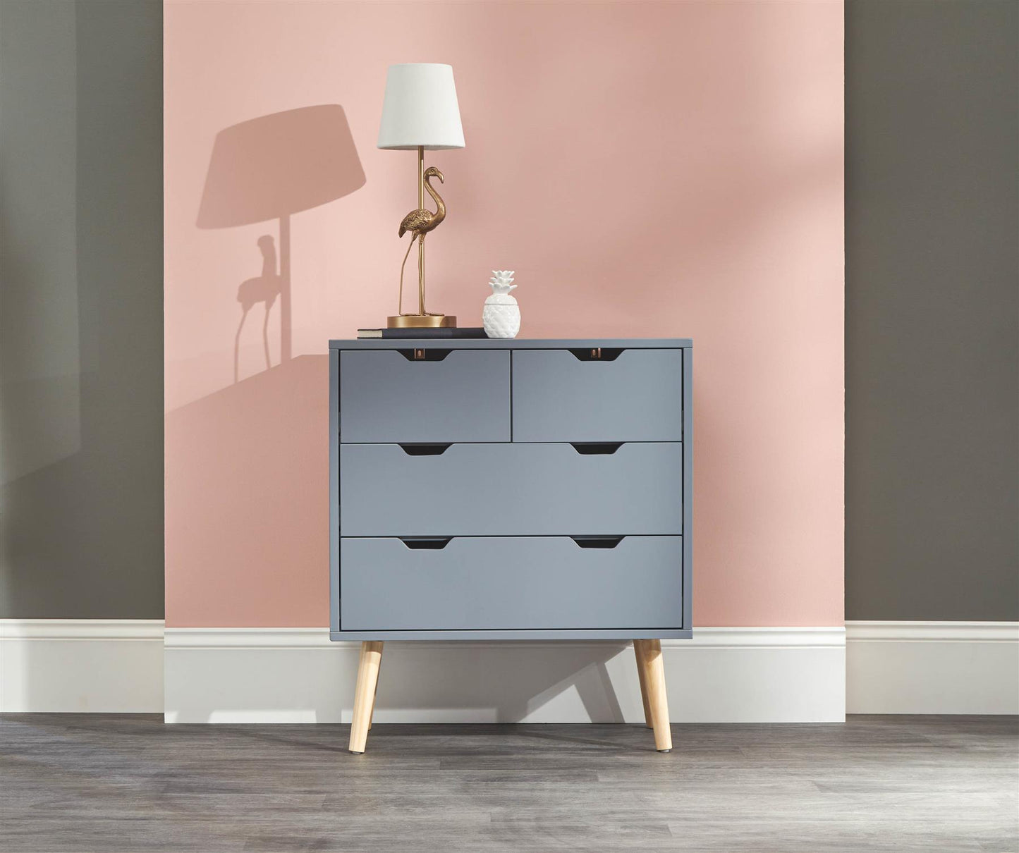 NYBORG 2+2 DRAWER CHEST - DARK GREY