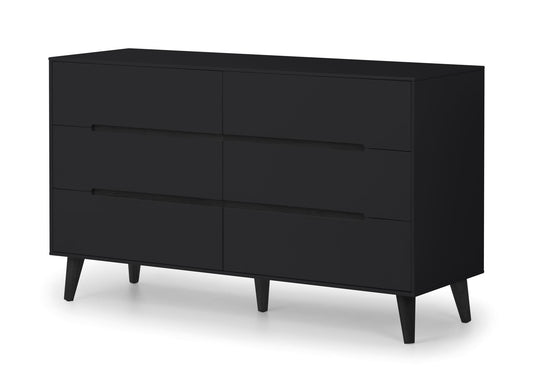 ALICIA 6 DRAWER WIDE CHEST - ANTHRACITE