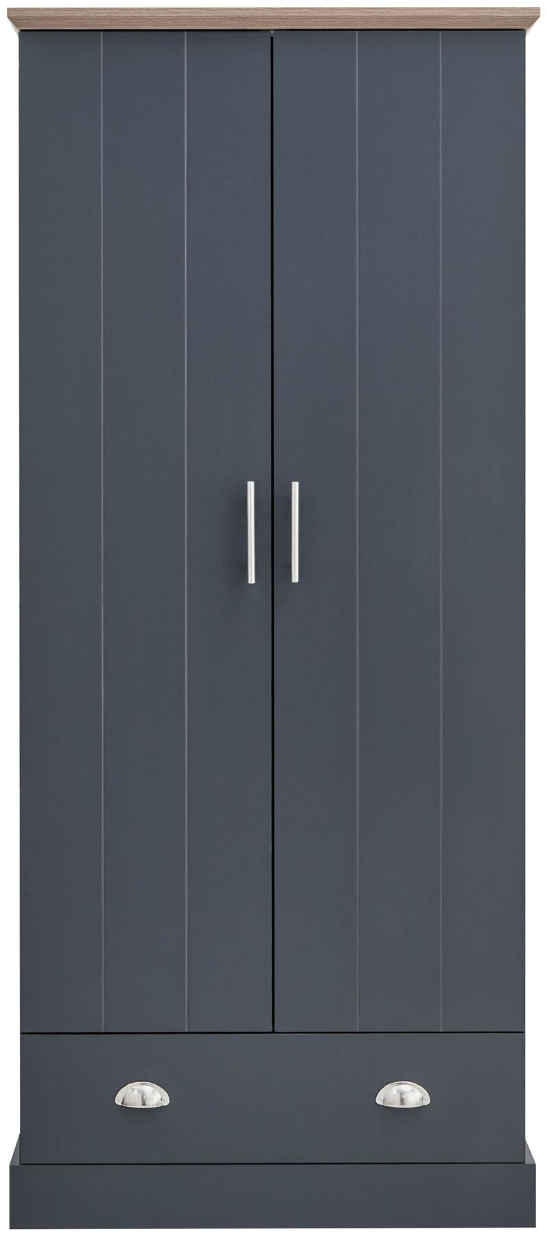 KENDAL 2 DOOR 1 DRAWER WARDROBE - SLATE BLUE