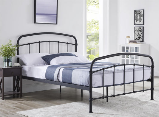 HALSTON METAL BED - 5FT KING SIZE - BLACK