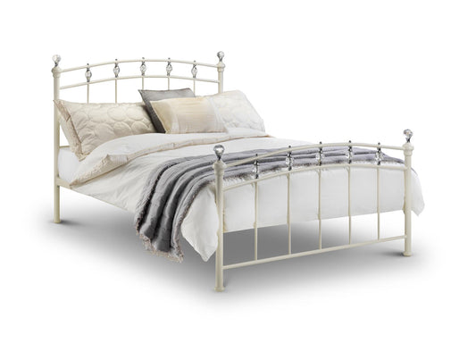 SOPHIE METAL BED - 5FT KING SIZE - STONE WHITE