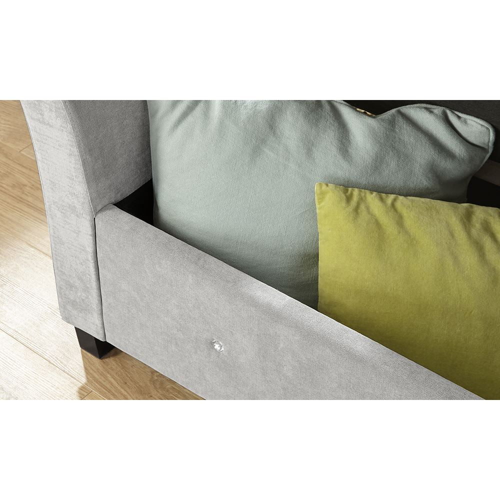 VERONA CHENILLE STORAGE WINDOW SEAT - SILVER