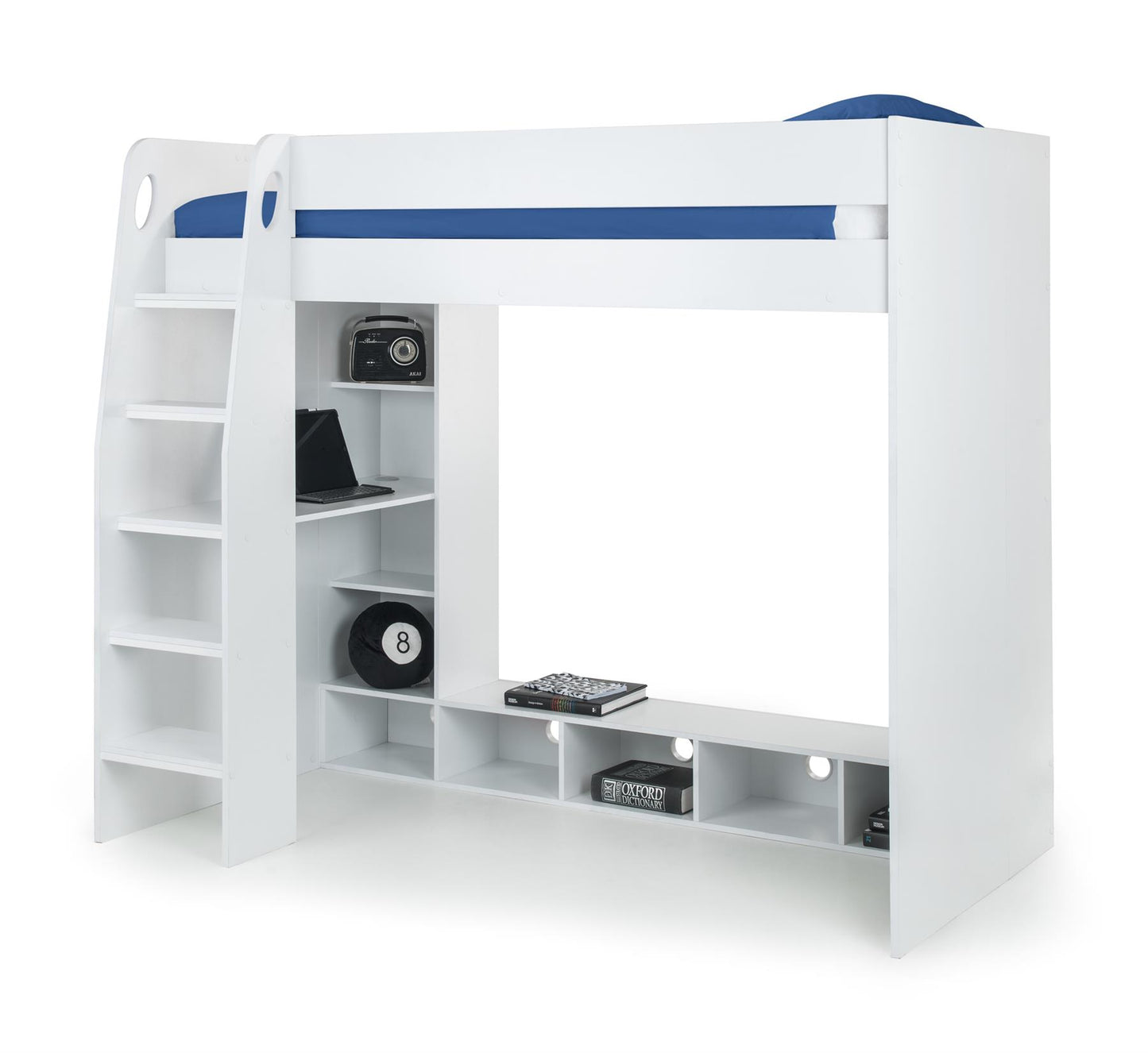 NEBULA GAMING HIGH SLEEPER BUNK BED - WHITE