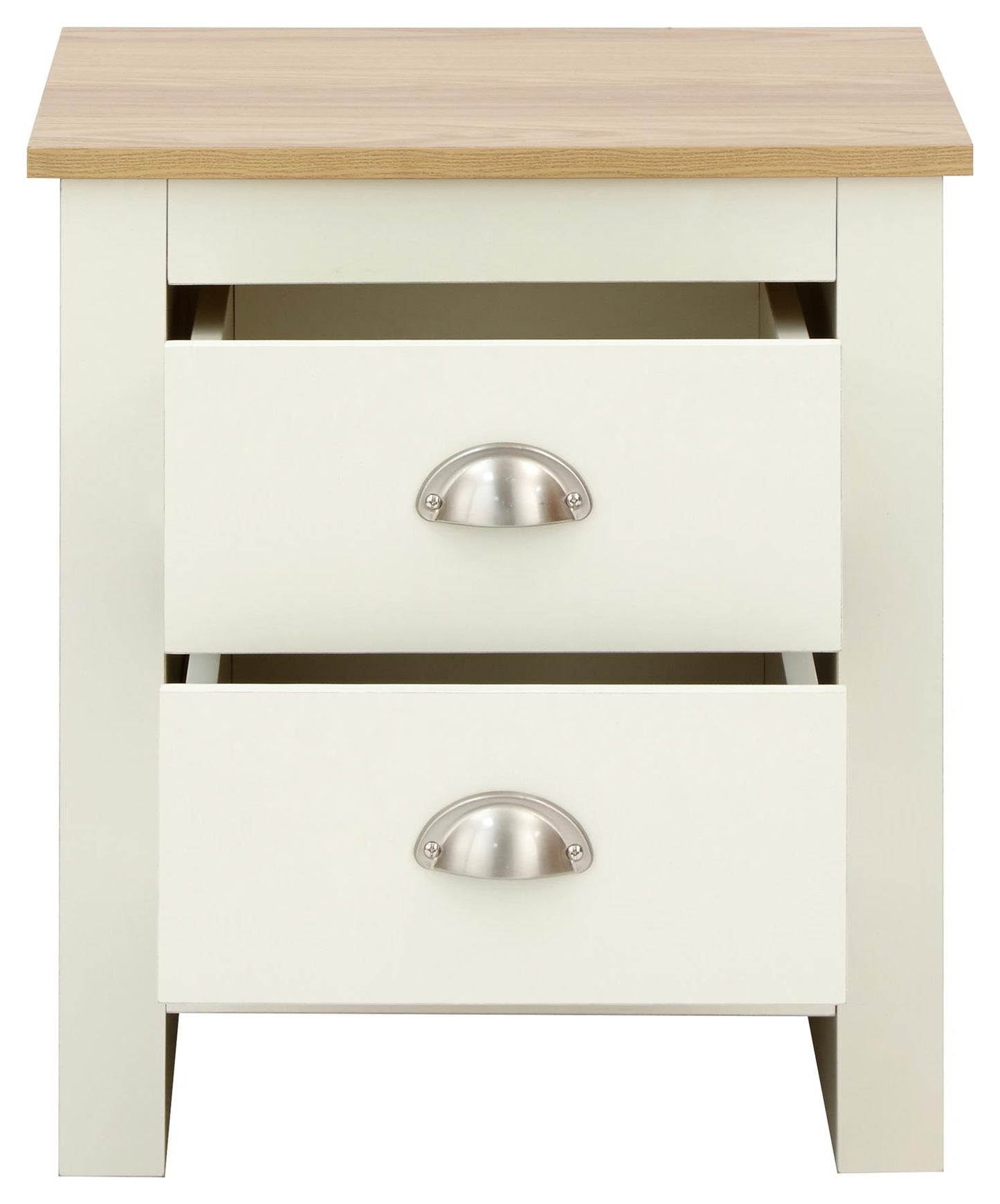 LANCASTER 2-DRAWER BEDSIDE TABLE - CREAM