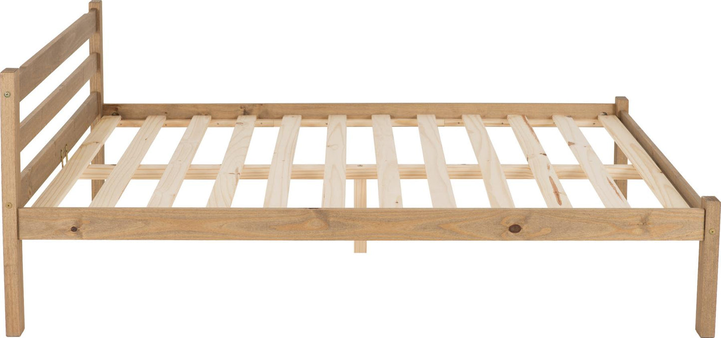 PANAMA WOODEN BED - 4FT6 DOUBLE - NATURAL WAX