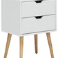 PAIR OF NYBORG 2-DRAWER BEDSIDE TABLES - WHITE