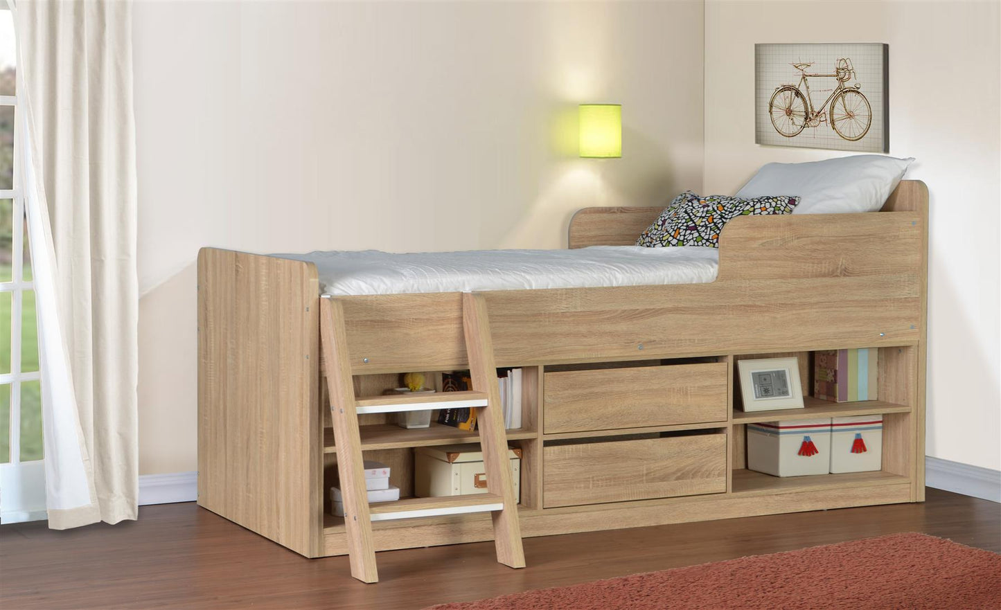 FELIX LOW SLEEPER BED - SONOMA OAK