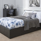 FAUX LEATHER END LIFT OTTOMAN BED - 5FT KING SIZE - BLACK