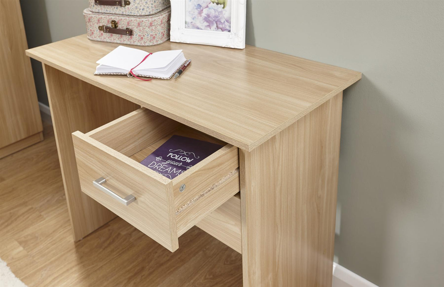 PANAMA 2 DRAWER DESK - OAK