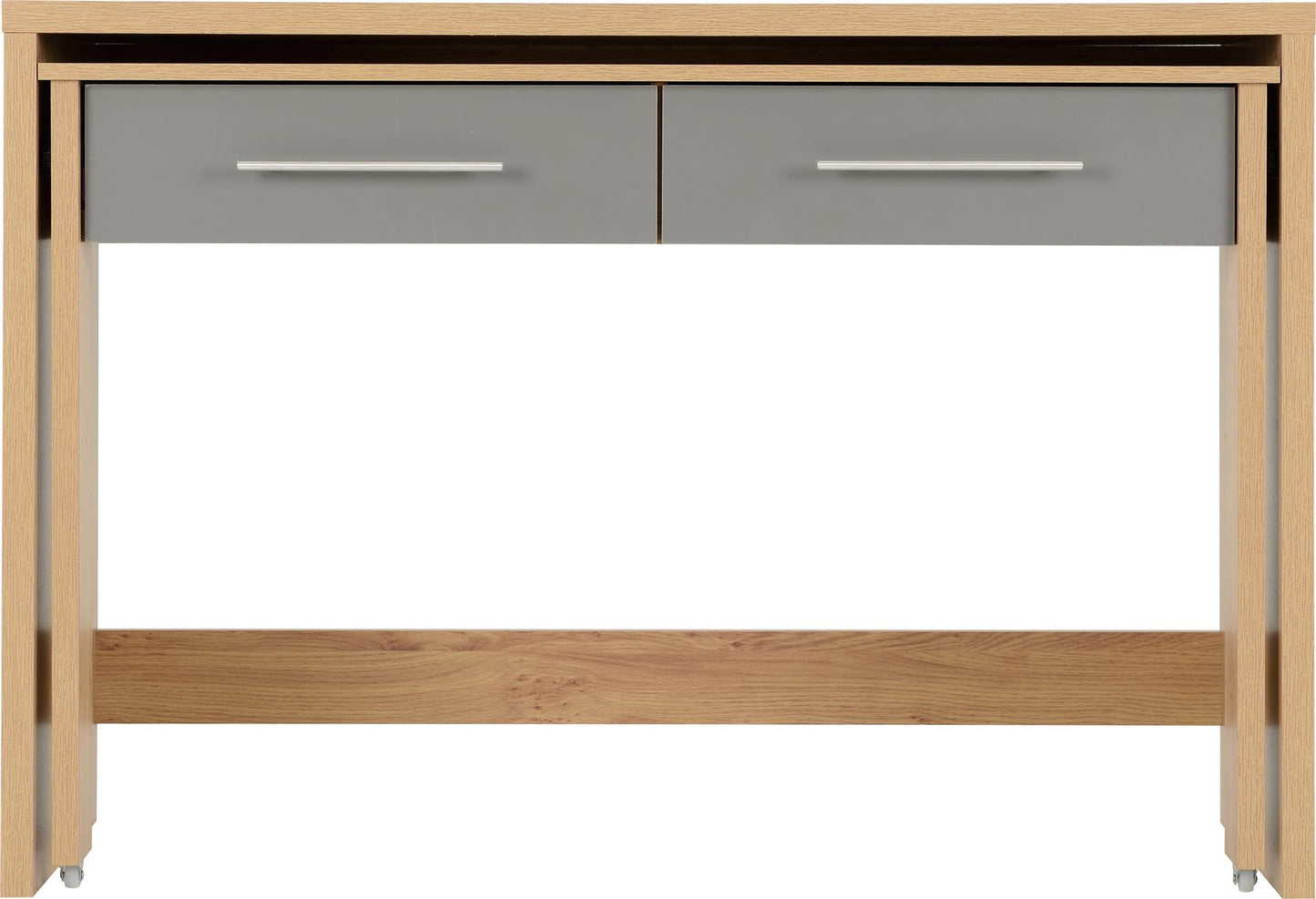 SEVILLE 2 DRAWER SLIDER DESK - GREY/LIGHT OAK